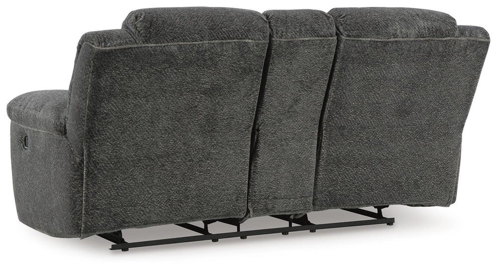 Frohn Reclining Loveseat with Console - Dark Gray (6)