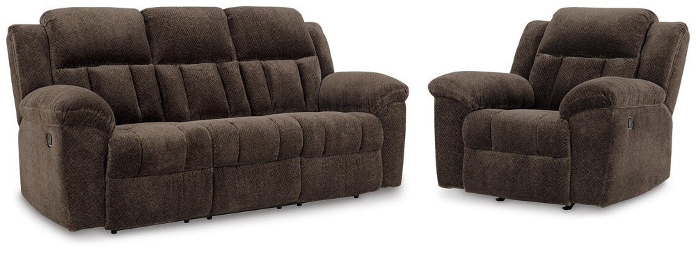 Frohn Reclining Sofa and Recliner - Chocolate (1)