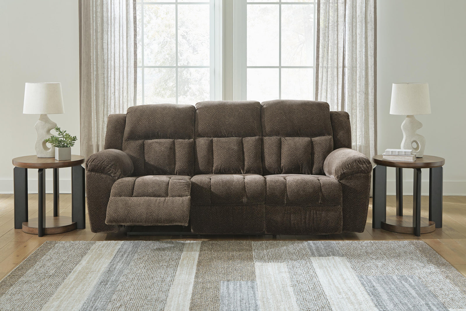 Frohn Reclining Sofa - Dark Brown (7)