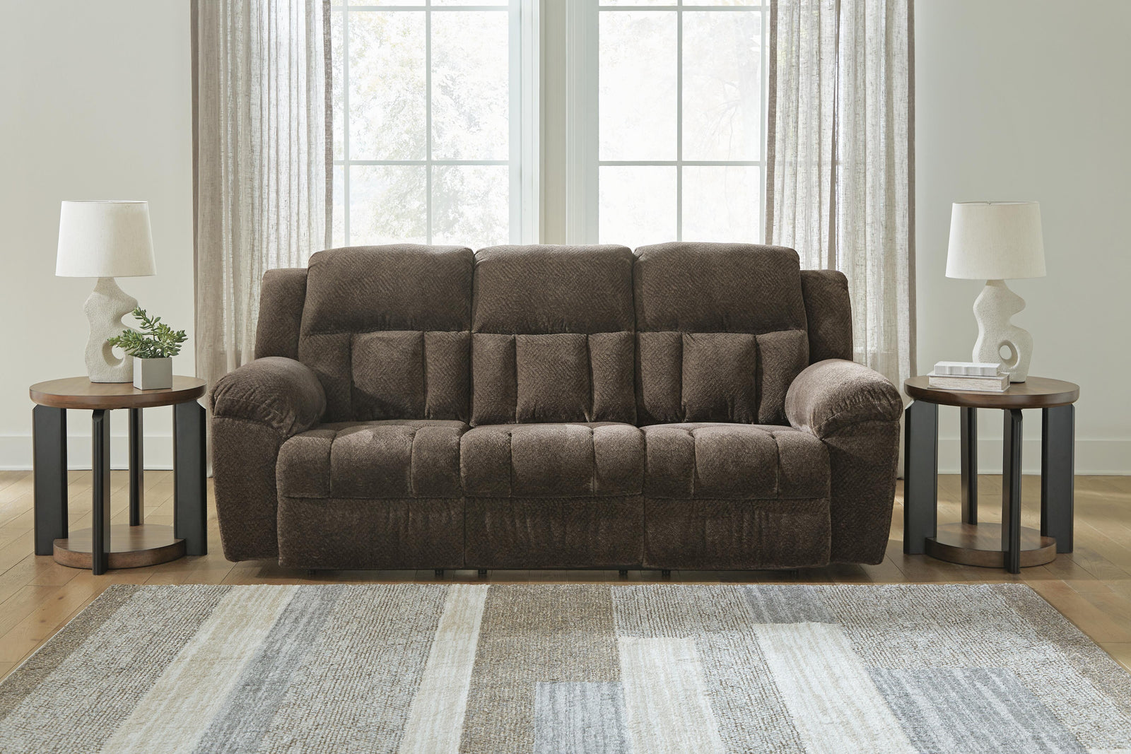 Frohn Reclining Sofa - Dark Brown (2)