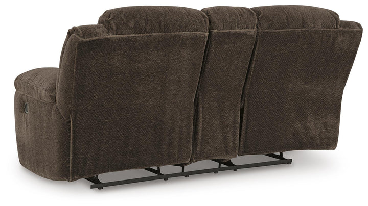 Frohn Reclining Loveseat with Console - Dark Brown (6)