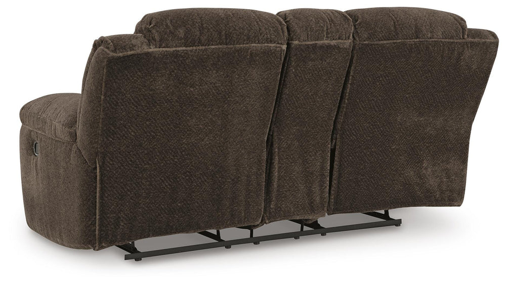 Frohn Reclining Loveseat with Console - Dark Brown (6)