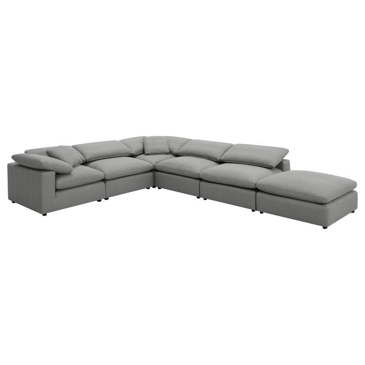 Coaster Furniture Raleigh - 6 Piece Upholstered Boucle Modular Sectional - Gray