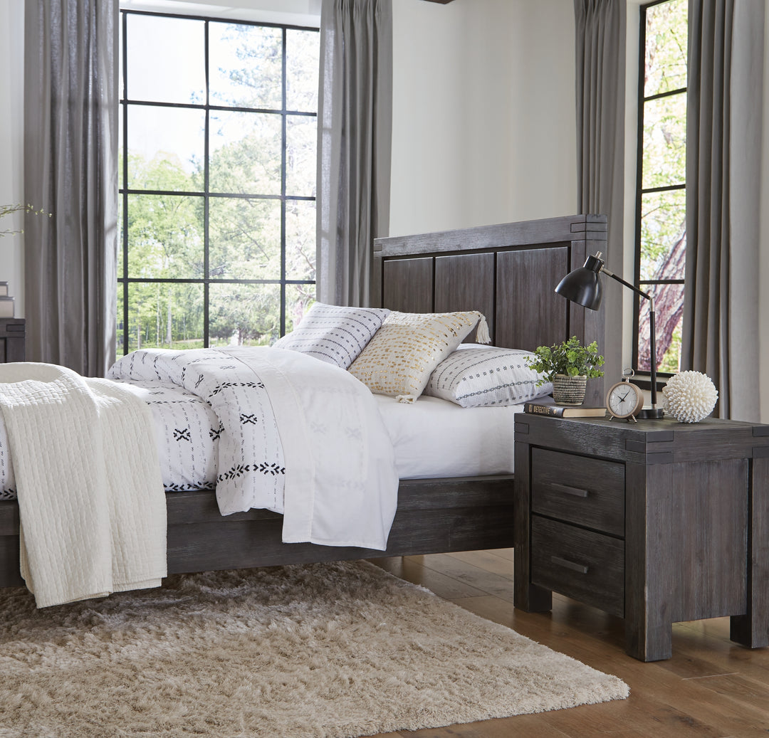 Modus Furniture 3Ft381 Meadow Solid Wood Two Drawer Nightstand In Graphite