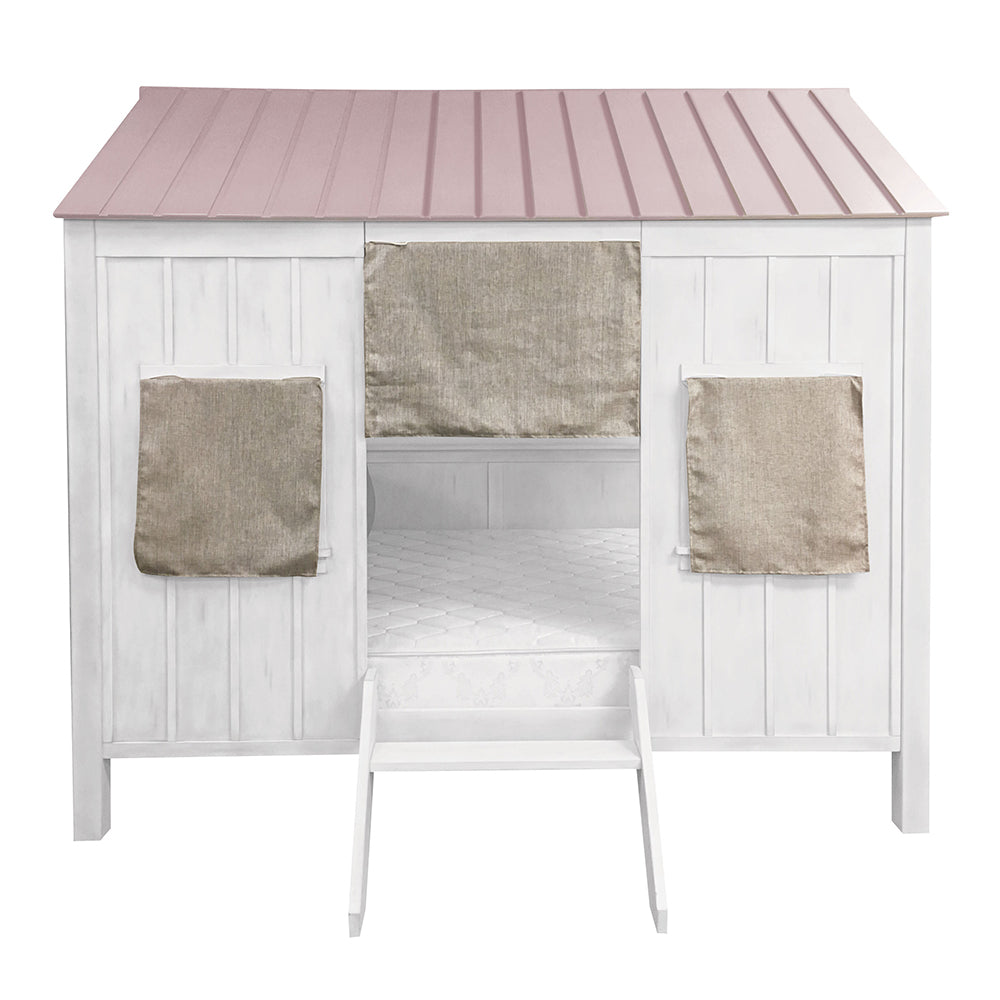 Spring Cottage Full Bed in White & Pink