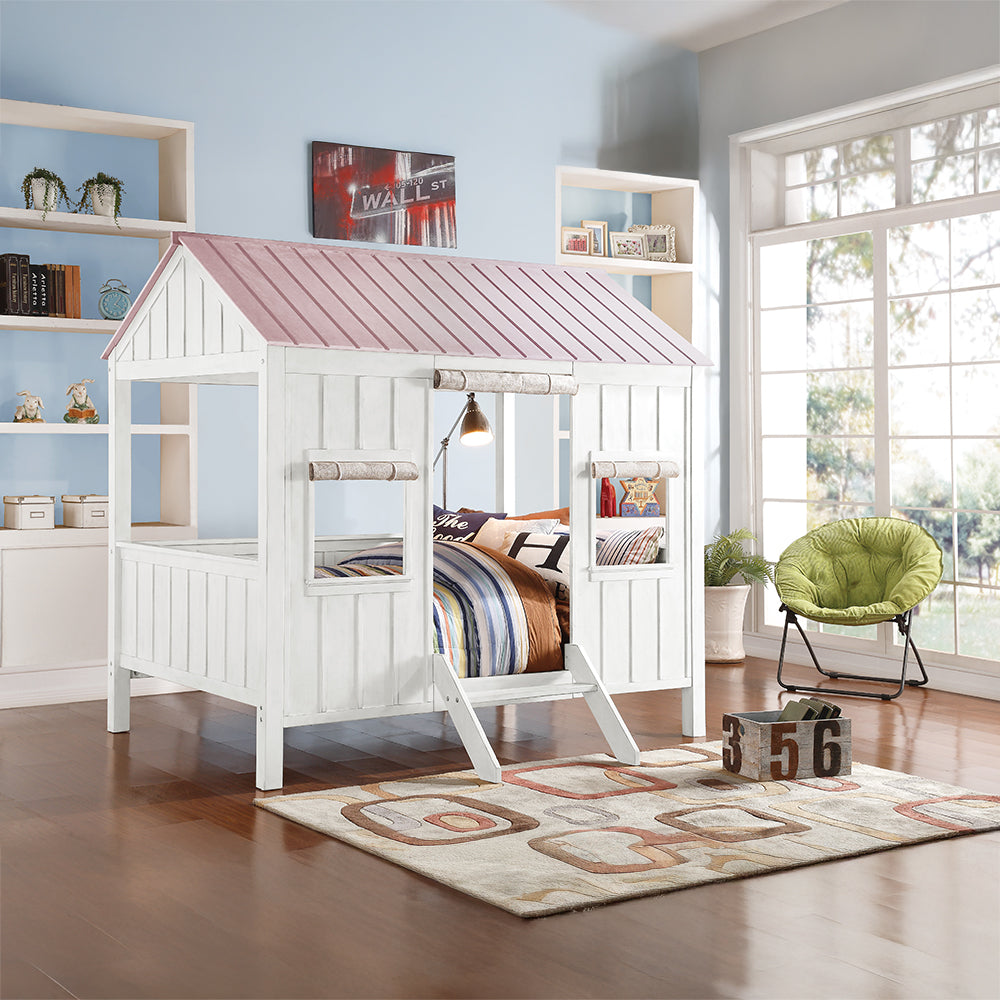 Spring Cottage Full Bed in White & Pink - lifestyle