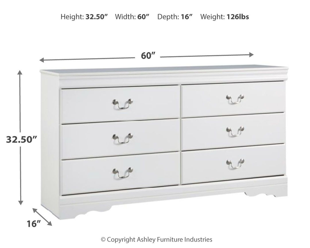 Anarasia - Six Drawer Dresser - White