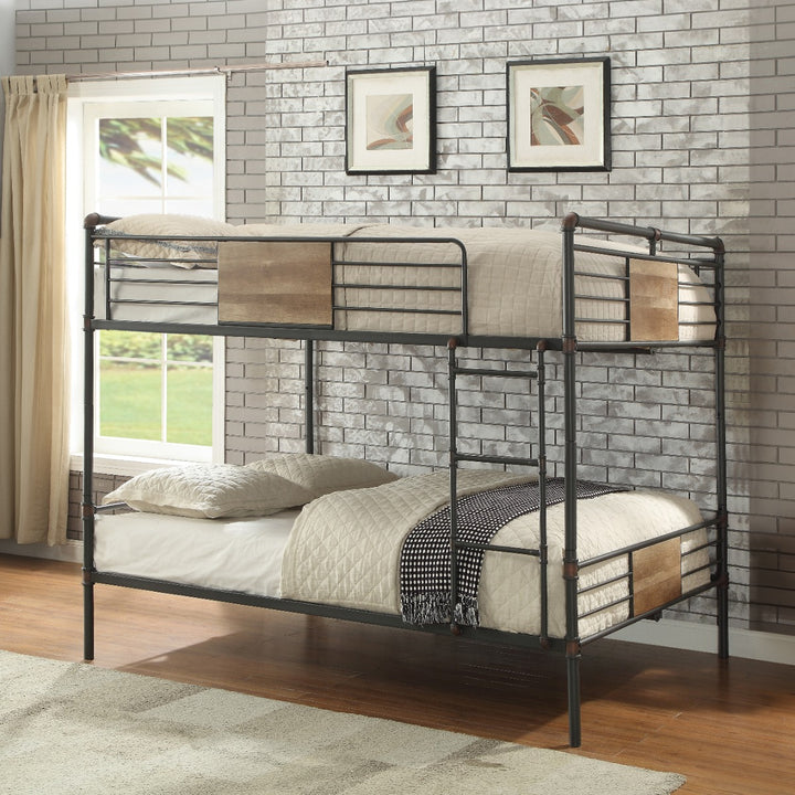 Brantley Double Queen Bunk Bed in Sandy Black &amp; Dark Bronze HandBrushed