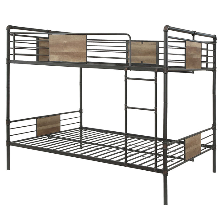 Brantley Double Queen Bunk Bed in Sandy Black &amp; Dark Bronze HandBrushed