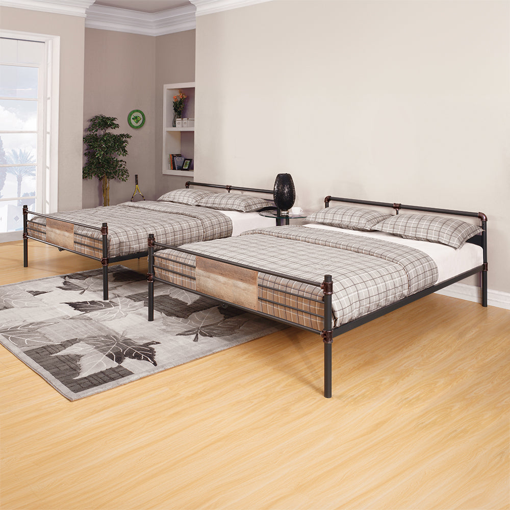 Brantley Double Queen Bunk Bed in Sandy Black & Dark Bronze HandBrushed