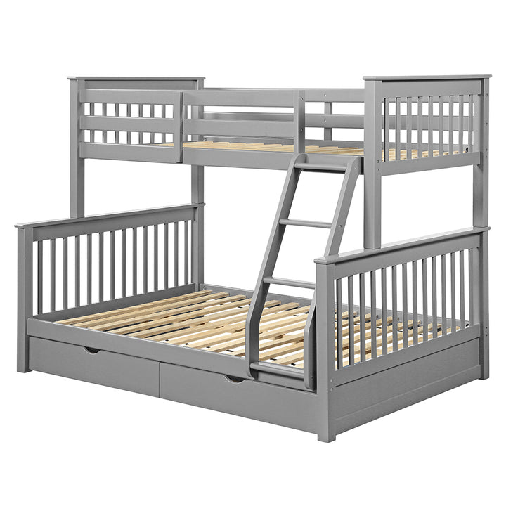 Haley II Twin over Full Bunk Bed with Storage - Gray