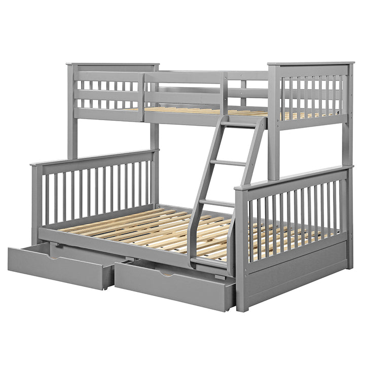 Haley II Twin over Full Bunk Bed with Storage - Gray