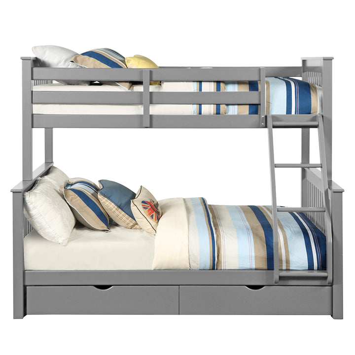 Haley II Twin over Full Bunk Bed with Storage - Gray