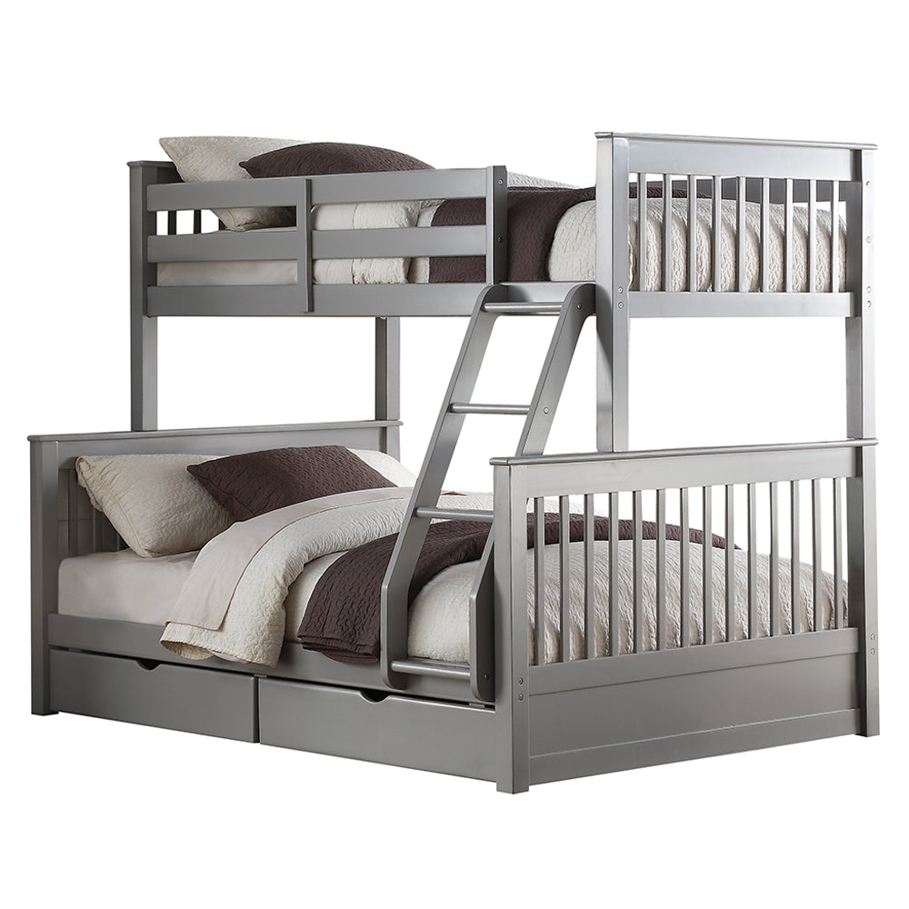 Haley II Twin over Full Bunk Bed with Storage - Gray