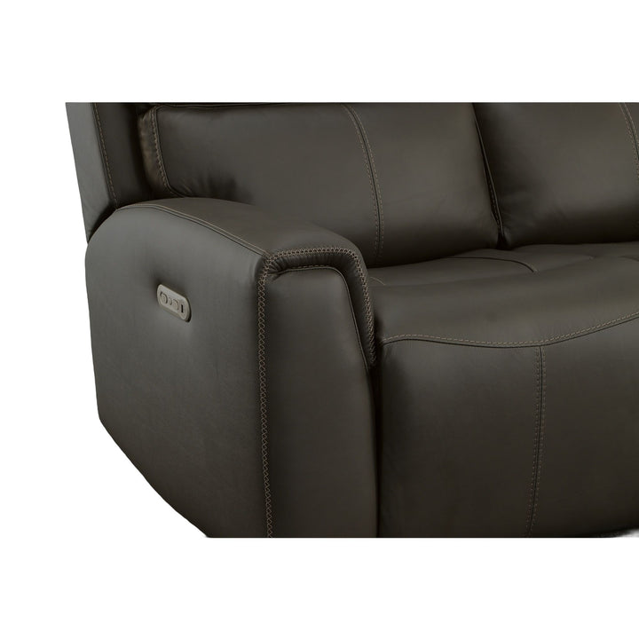 Jarvis Leather Power Reclining Loveseat with Power Headrests in Mica