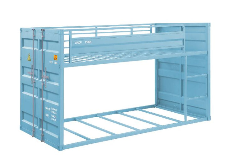 Cargo Twin/Twin Bunk Bed in Aqua