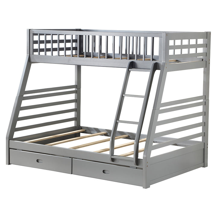Jason Twin/Full Bunk Bed with Storage in Gray