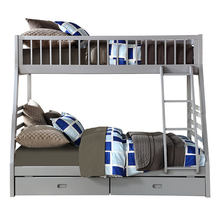 Jason Twin/Full Bunk Bed with Storage in Gray