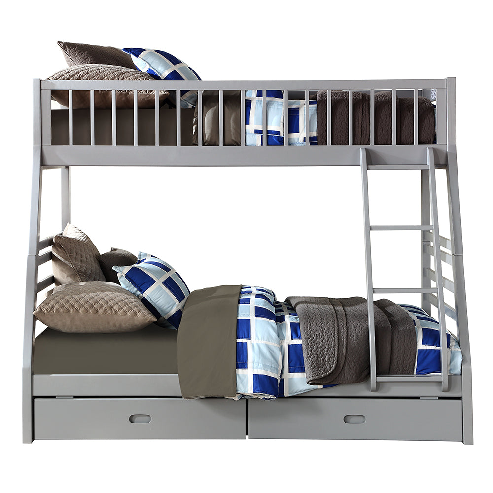 Jason Twin/Full Bunk Bed with Storage in Gray
