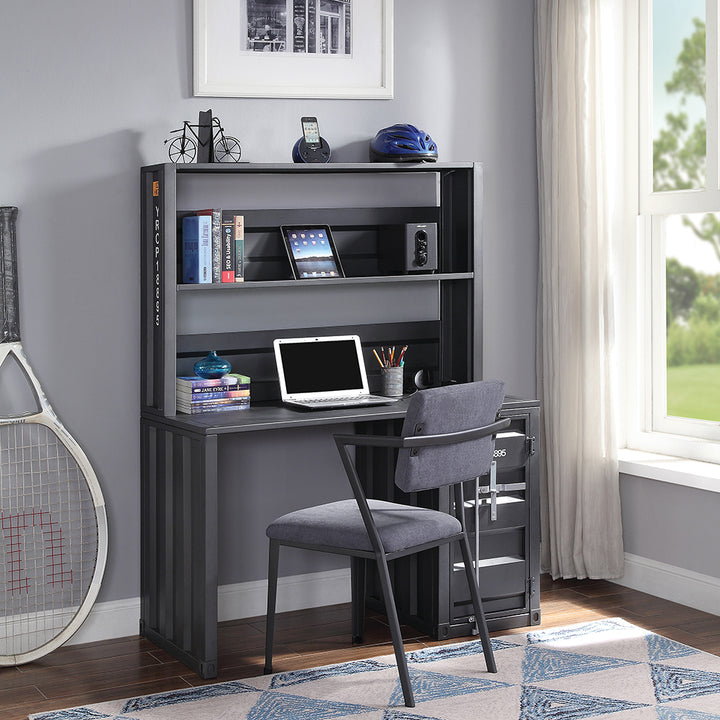 Cargo Office Chair in Gray Fabric &amp; Gunmetal