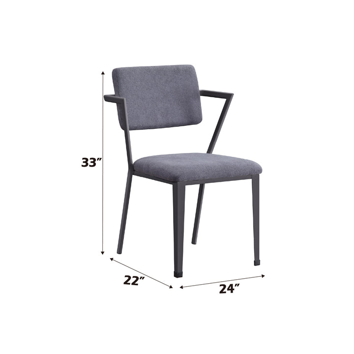 Cargo Office Chair in Gray Fabric &amp; Gunmetal - dimensions