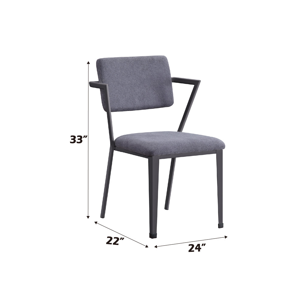 Cargo Office Chair in Gray Fabric & Gunmetal - dimensions