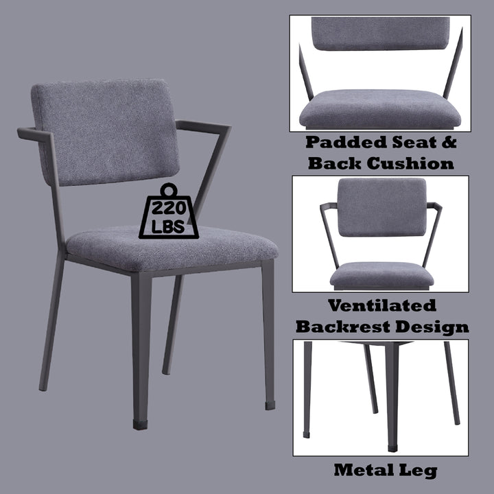 Cargo Office Chair in Gray Fabric &amp; Gunmetal - features