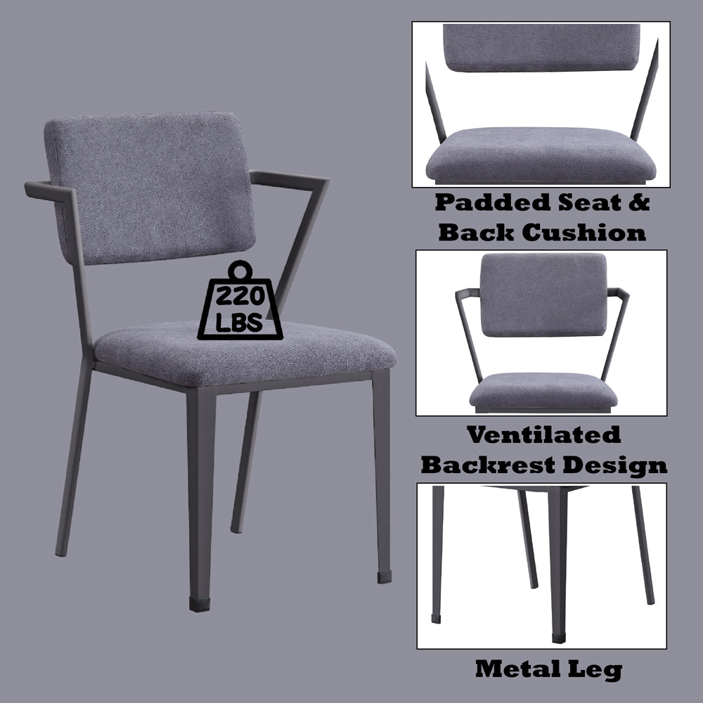 Cargo Office Chair in Gray Fabric & Gunmetal - features