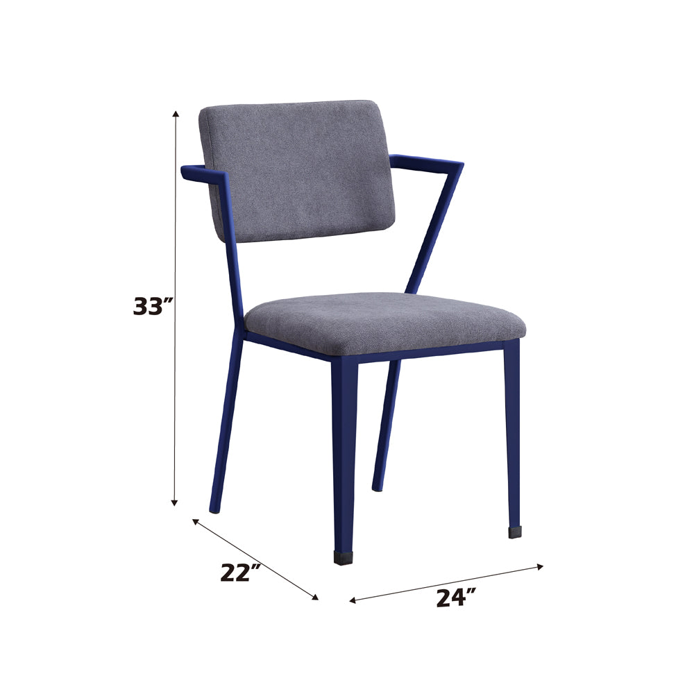 Cargo Office Chair in Gray Fabric & Blue - dimensions