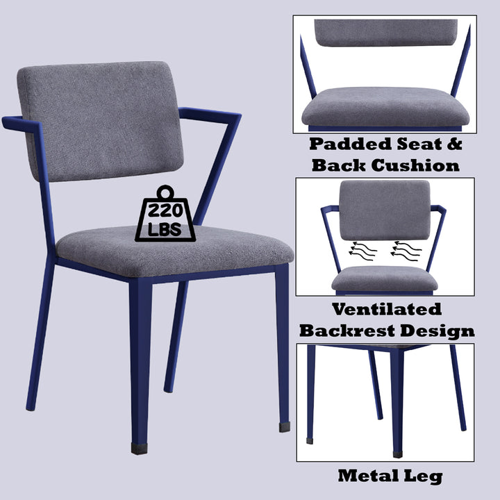 Cargo Office Chair in Gray Fabric &amp; Blue - features