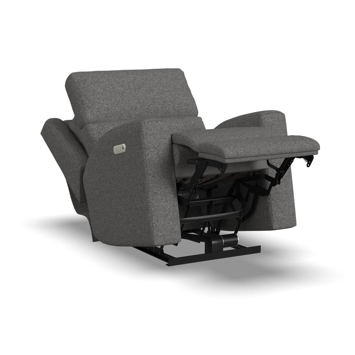 Score Power Reclining Loveseat With Power Headrests &amp; Lumbar Dark Gray