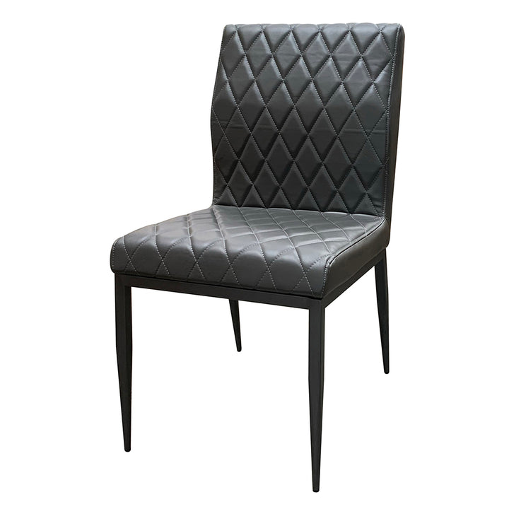 Cargo Chair in Gray Synthetic Leather &amp; Gunmetal Finish