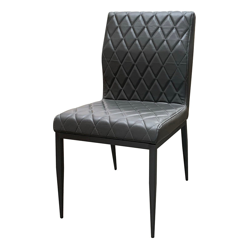 Cargo Chair in Gray Synthetic Leather & Gunmetal Finish