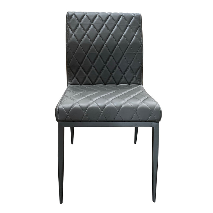 Cargo Chair in Gray Synthetic Leather &amp; Gunmetal Finish