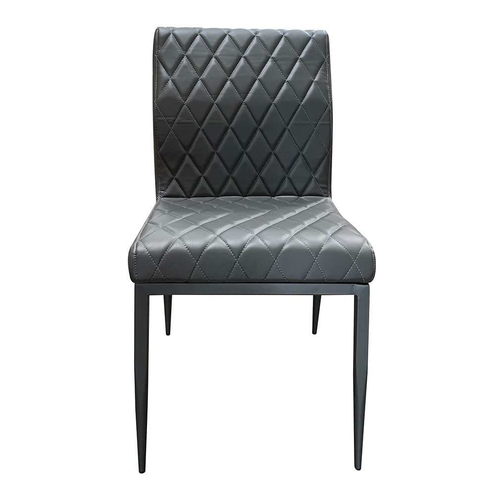 Cargo Chair in Gray Synthetic Leather & Gunmetal Finish