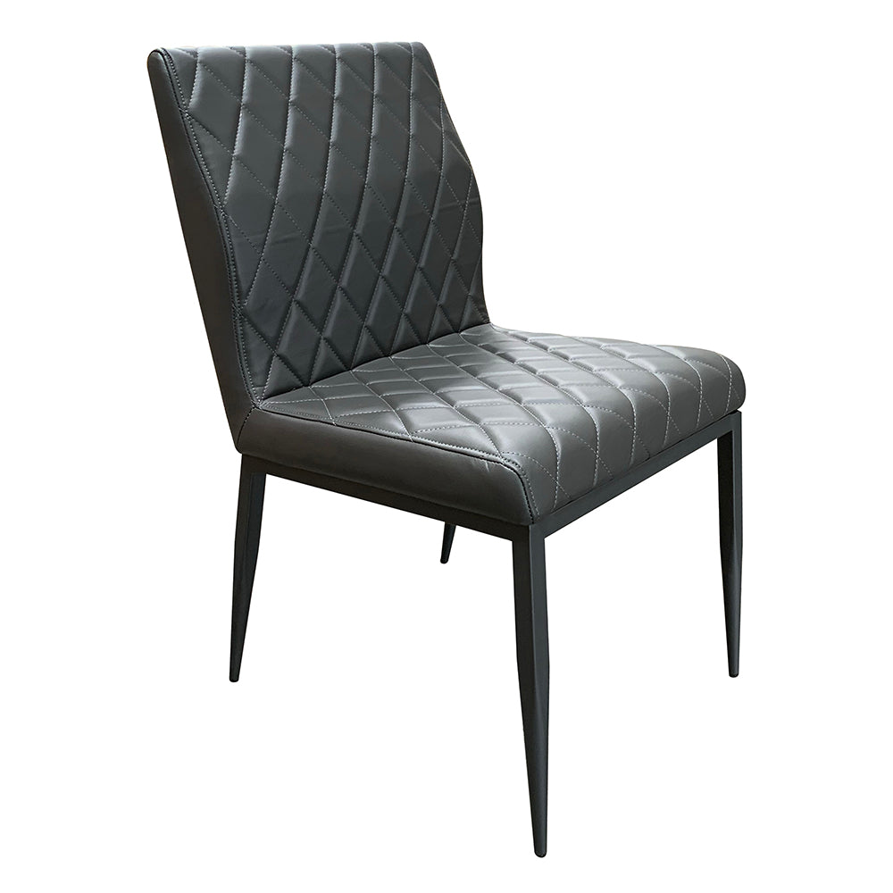 Cargo Chair in Gray Synthetic Leather & Gunmetal Finish