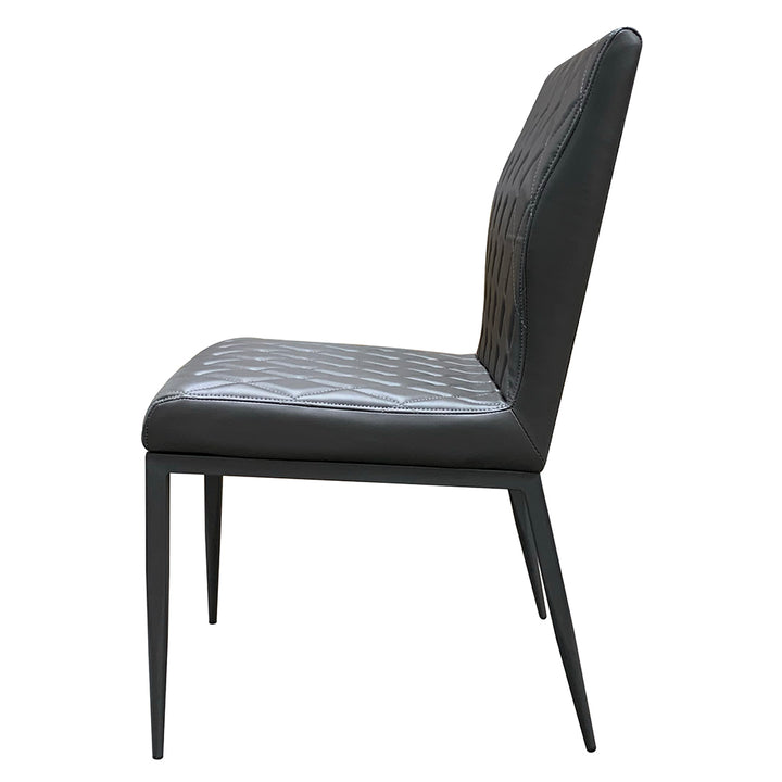 Cargo Chair in Gray Synthetic Leather &amp; Gunmetal Finish