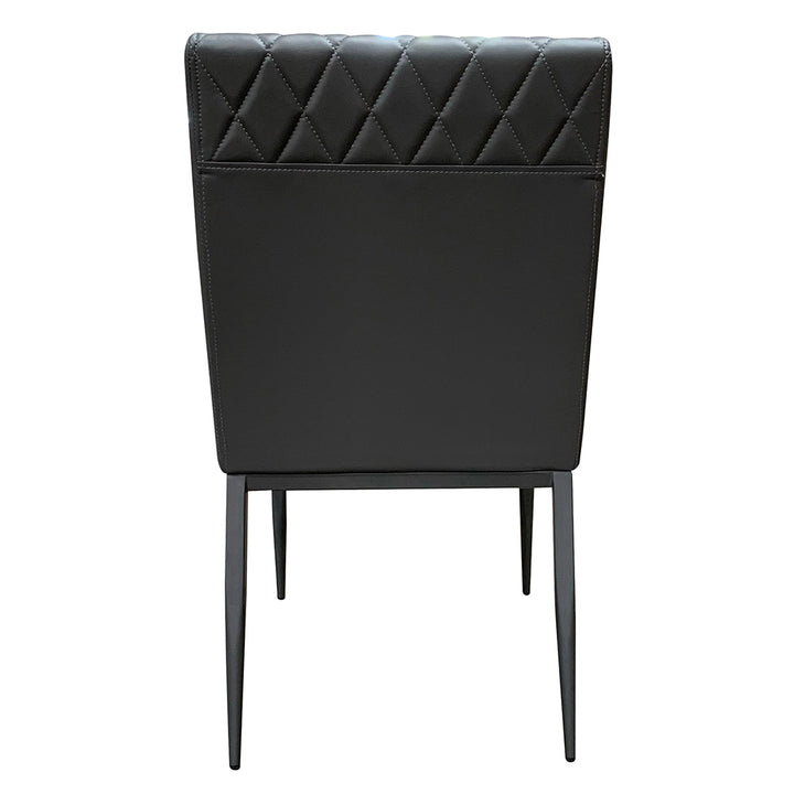 Cargo Chair in Gray Synthetic Leather &amp; Gunmetal Finish