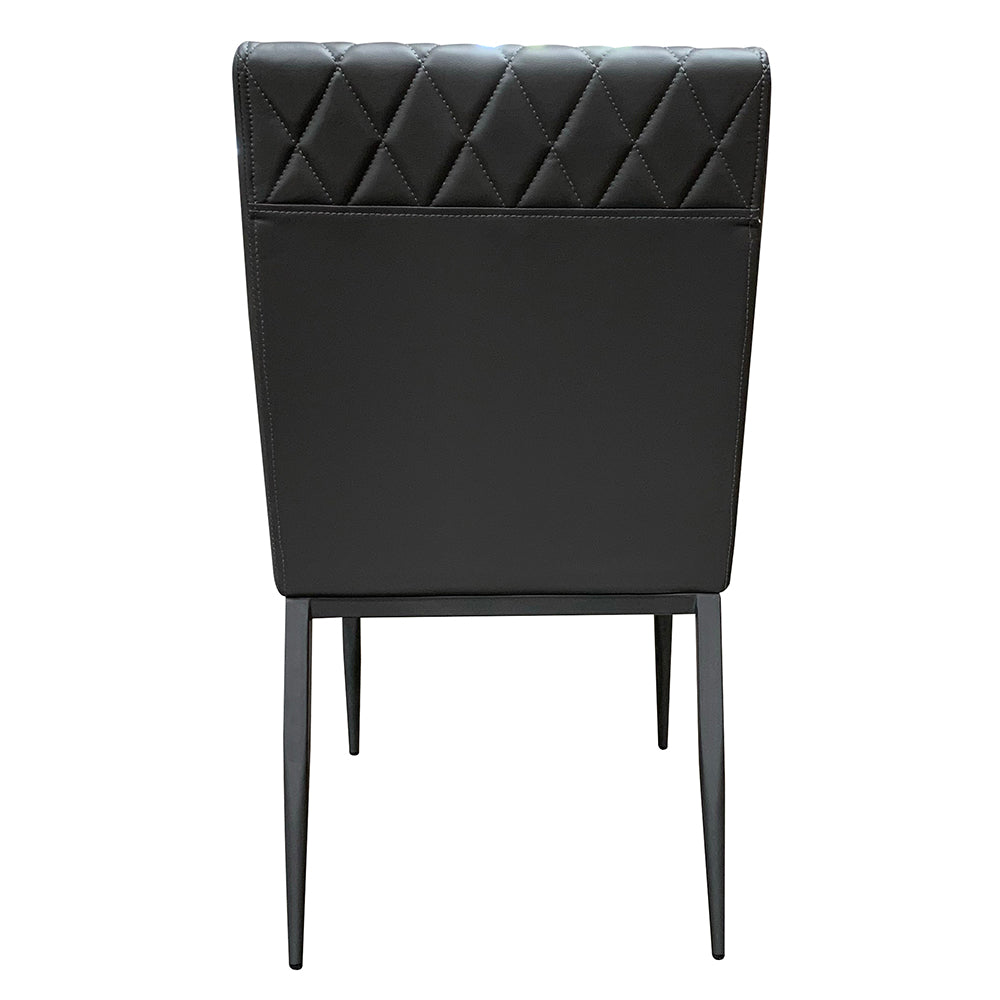 Cargo Chair in Gray Synthetic Leather & Gunmetal Finish