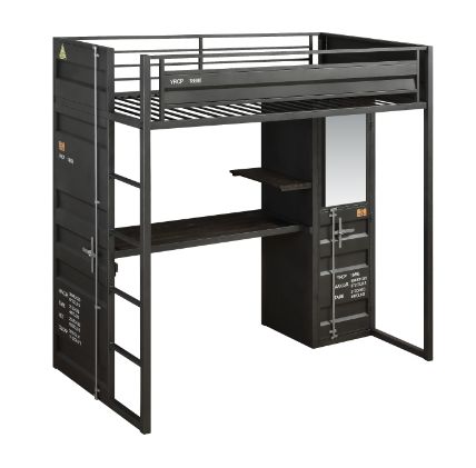 Cargo Twin Loft Bed with Desk & Wardrobe