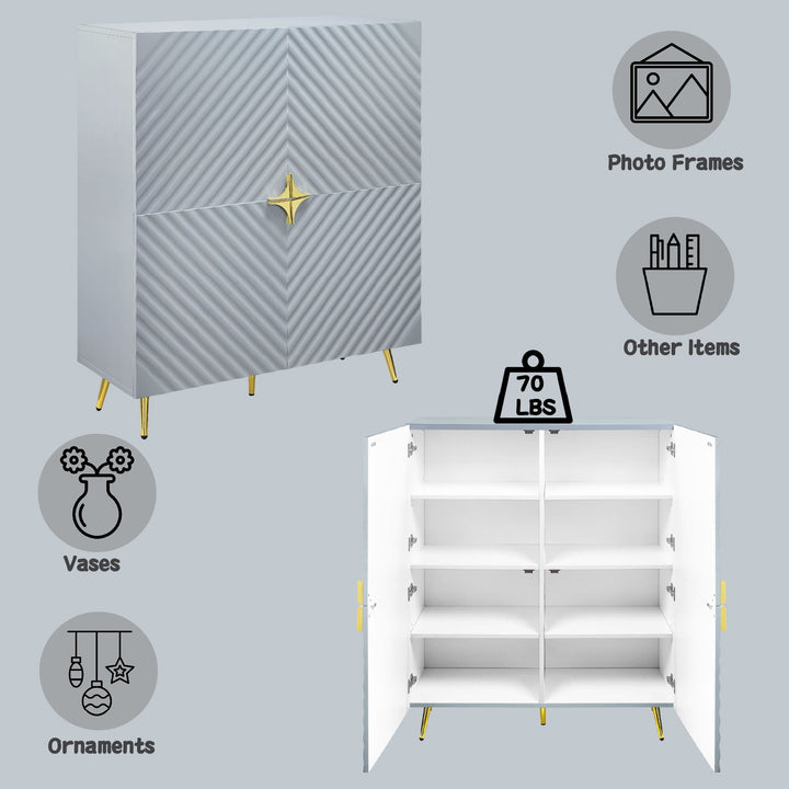 Gaines - High Gloss Accent Cabinet - Gray