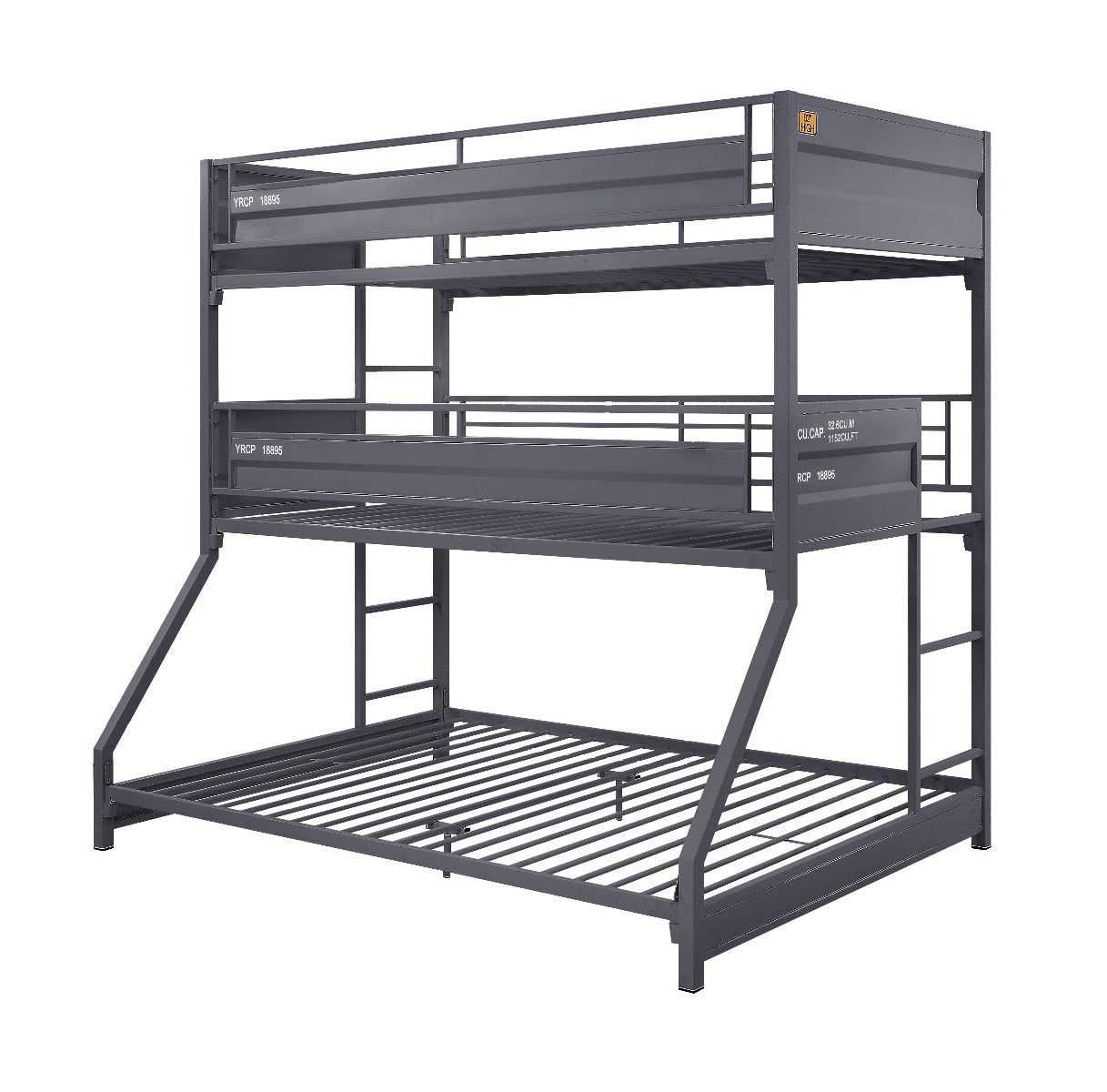 Cargo Twin/Twin/Full Bunk Bed in Gunmetal