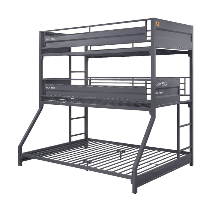 Cargo Twin/Twin/Full Bunk Bed in Gunmetal
