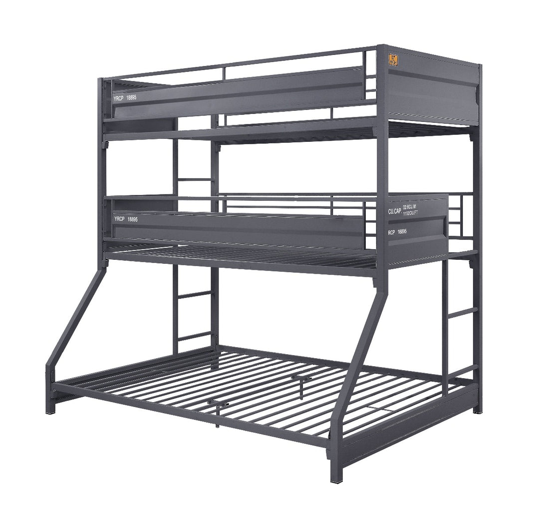 Cargo Twin/Twin/Full Bunk Bed in Gunmetal