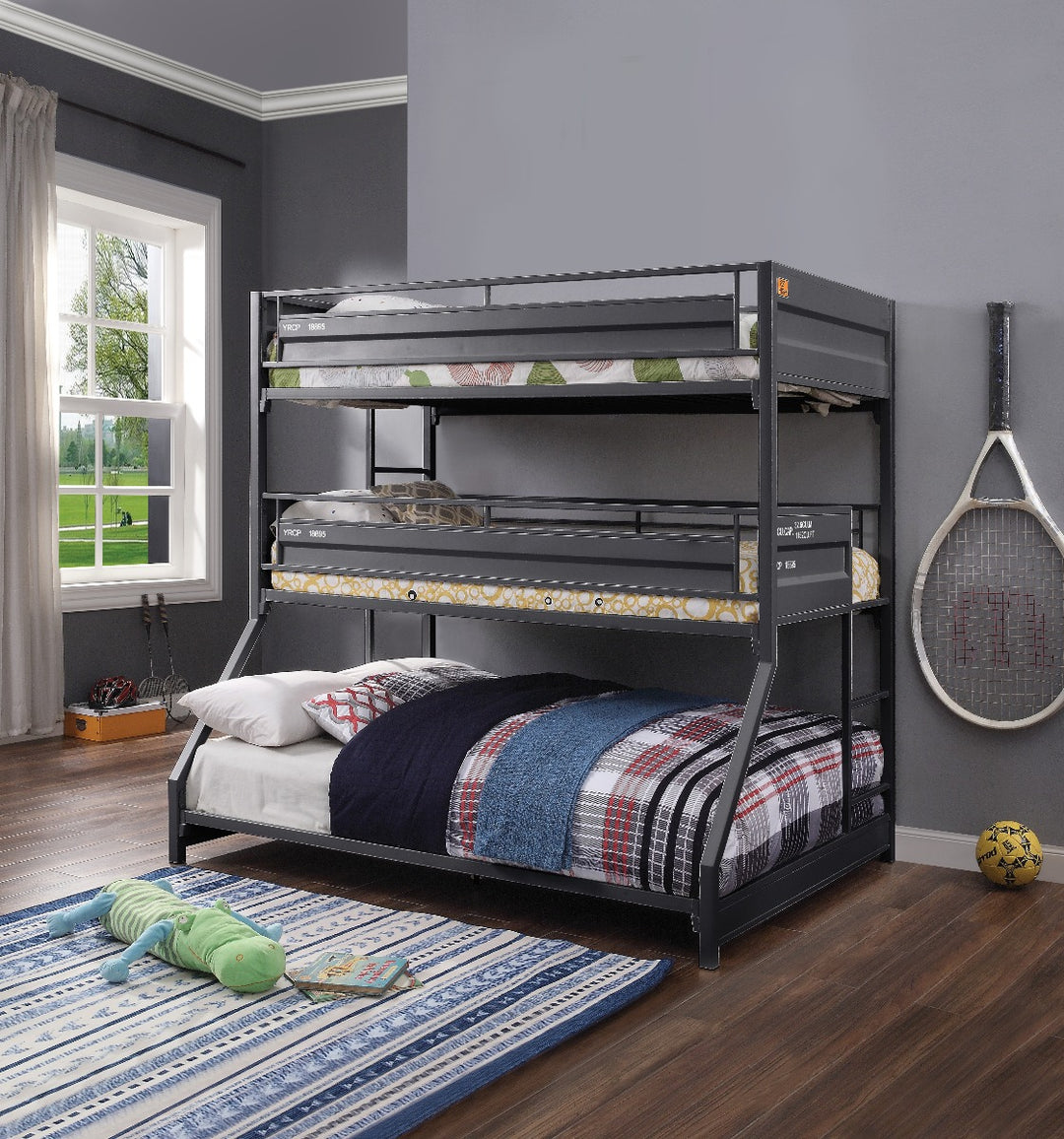 Cargo Twin/Twin/Full Bunk Bed in Gunmetal
