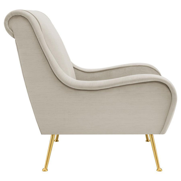 Ricci - Upholstered Saddle Arm Accent Chair - Stone