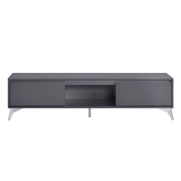 Raceloma - TV Stand - Gray & Chrome