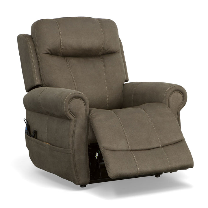 Stewart Power Lift Recliner With Power Headrest &amp; Lumbar Mossy Gray