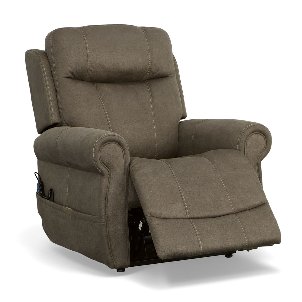 Stewart Power Lift Recliner With Power Headrest & Lumbar Mossy Gray