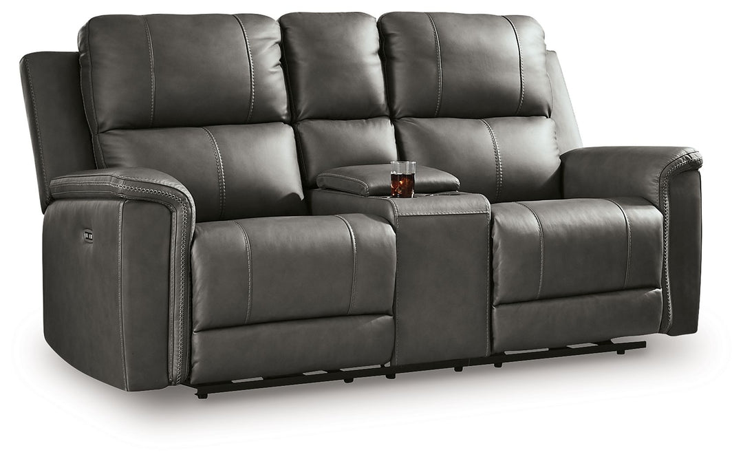 Bleckley - Power Reclining Loveseat With Console / Adjustable Headrest - Anchor by Ashley Furniture product image